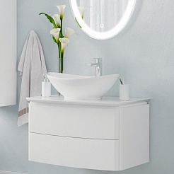 Corozo Тумба с раковиной Вико 75 Z2 подвесная белая – фотография-4